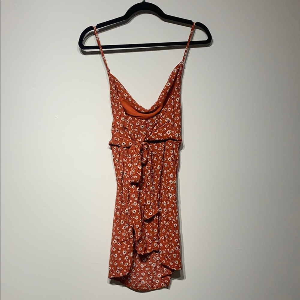 Orange mini floral dress - Picture 2 of 4